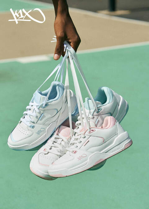 K1X Women Glide sneakers in white with light blue or pink details